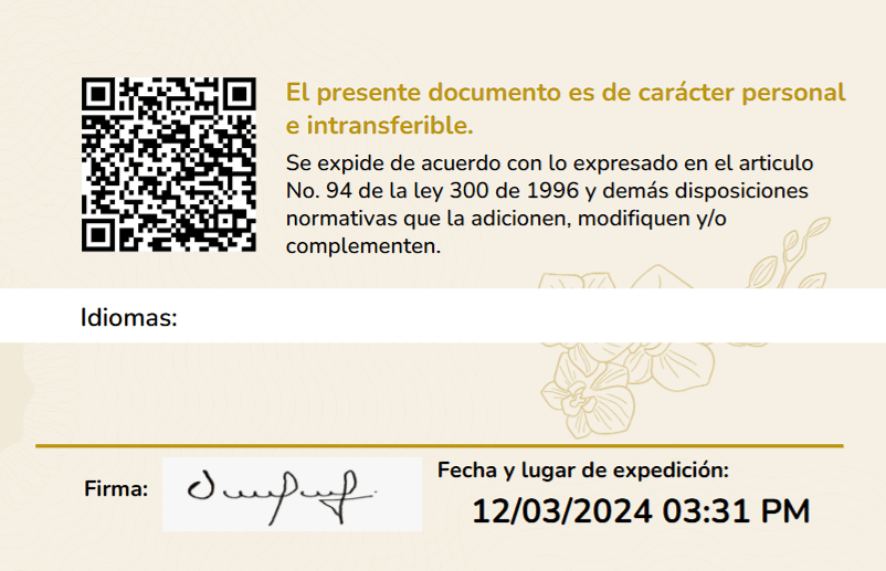 Tarjeta profesional reverso